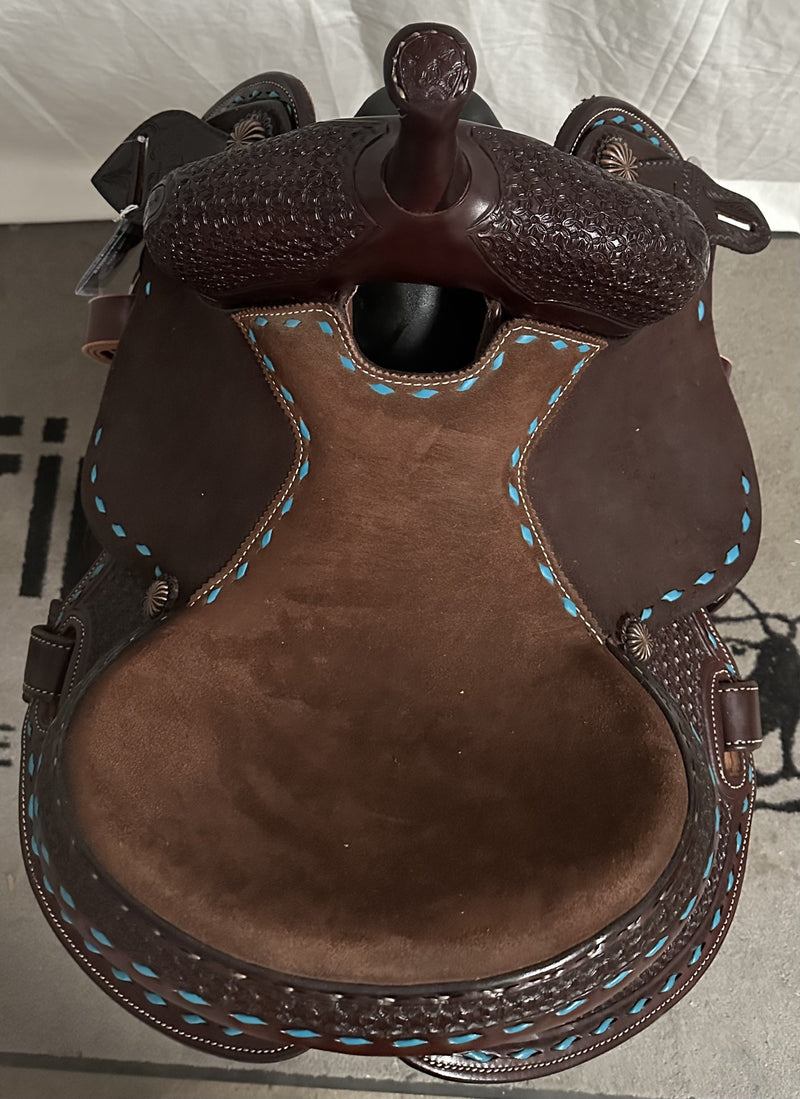 Load image into Gallery viewer, ST BR150 Barrel Saddle Chocolate 13.5"
