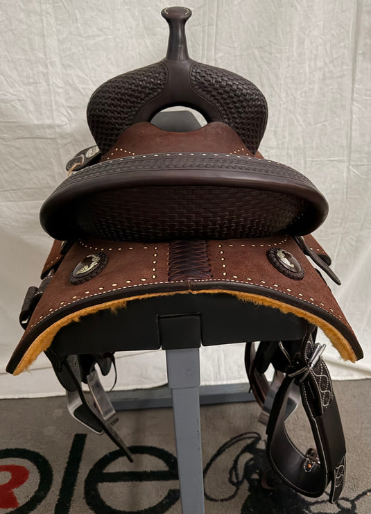 Martin Saddlery BTR 1/8 Basket Stamp Barrel Saddle - 14"