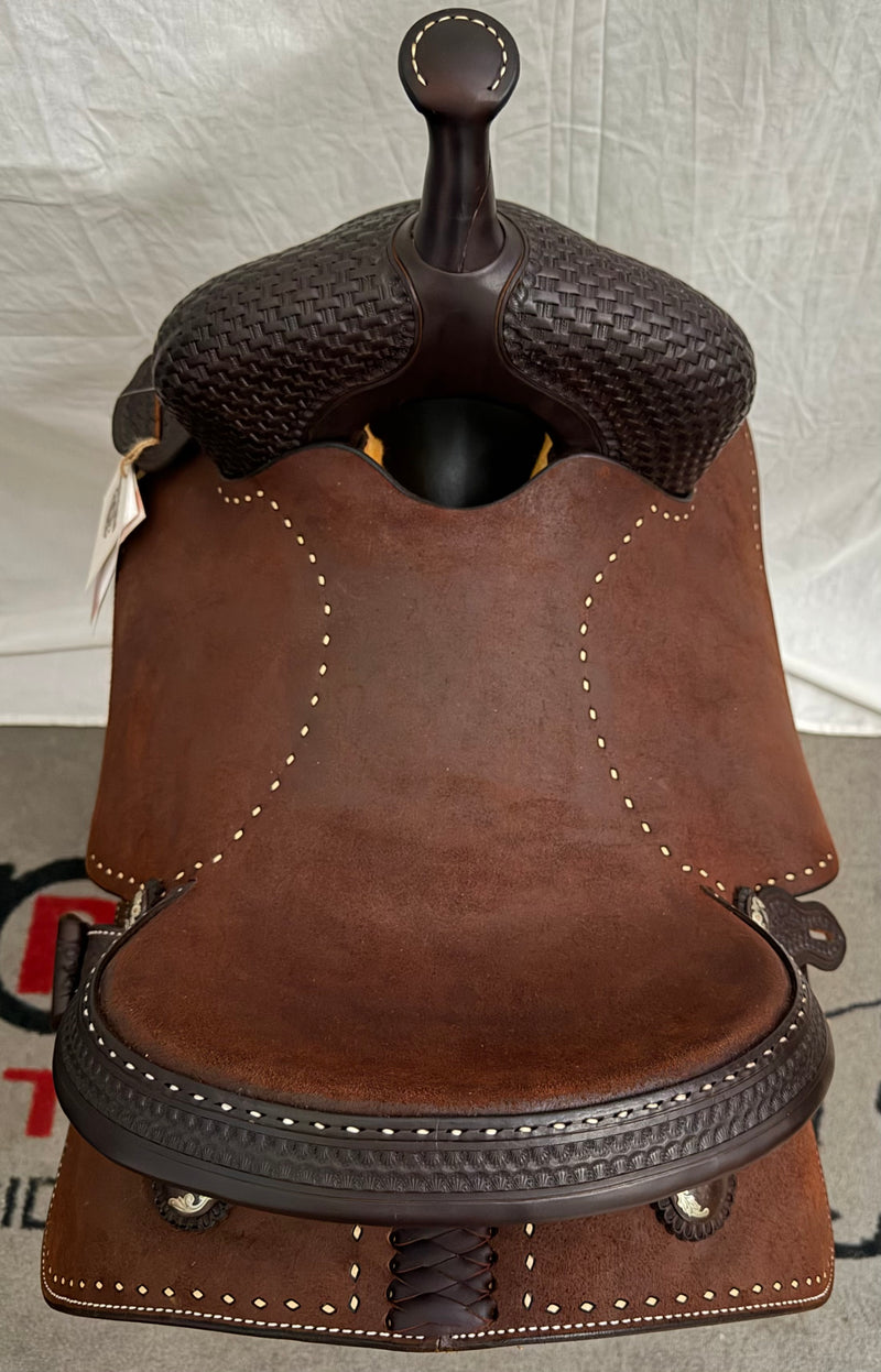 Load image into Gallery viewer, Martin Saddlery BTR 1/8 Basket Stamp Barrel Saddle - 14"
