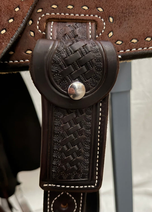 Martin Saddlery BTR 1/8 Basket Stamp Barrel Saddle - 14"