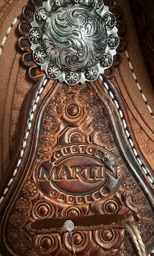 Martin Saddlery 1/8 Geometric Boombox Team Roper Saddle  - 14.5”