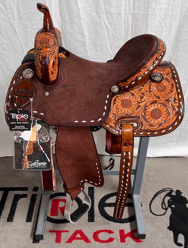 Load image into Gallery viewer, ST BR450 Buckstitch Barrel Saddle 14.5"
