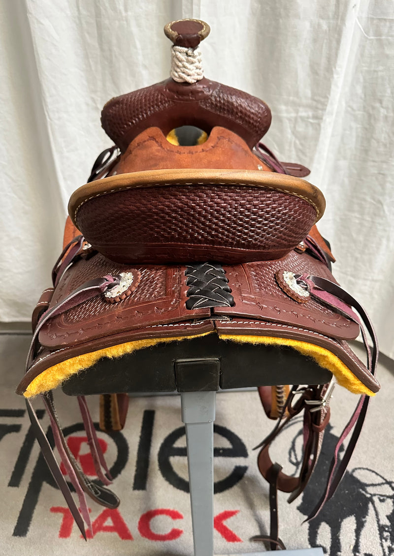 Load image into Gallery viewer, Triple R Kid Modified Association Rancher Saddle 12"
