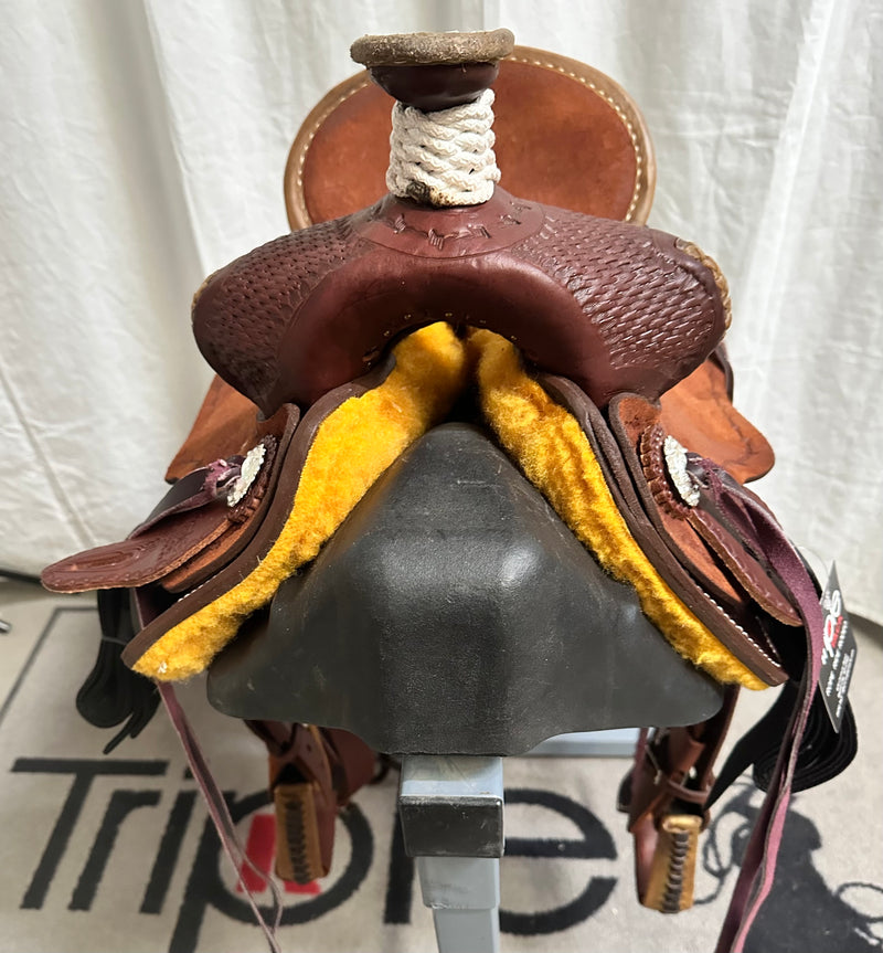 Load image into Gallery viewer, Triple R Kid Modified Association Rancher Saddle 12"
