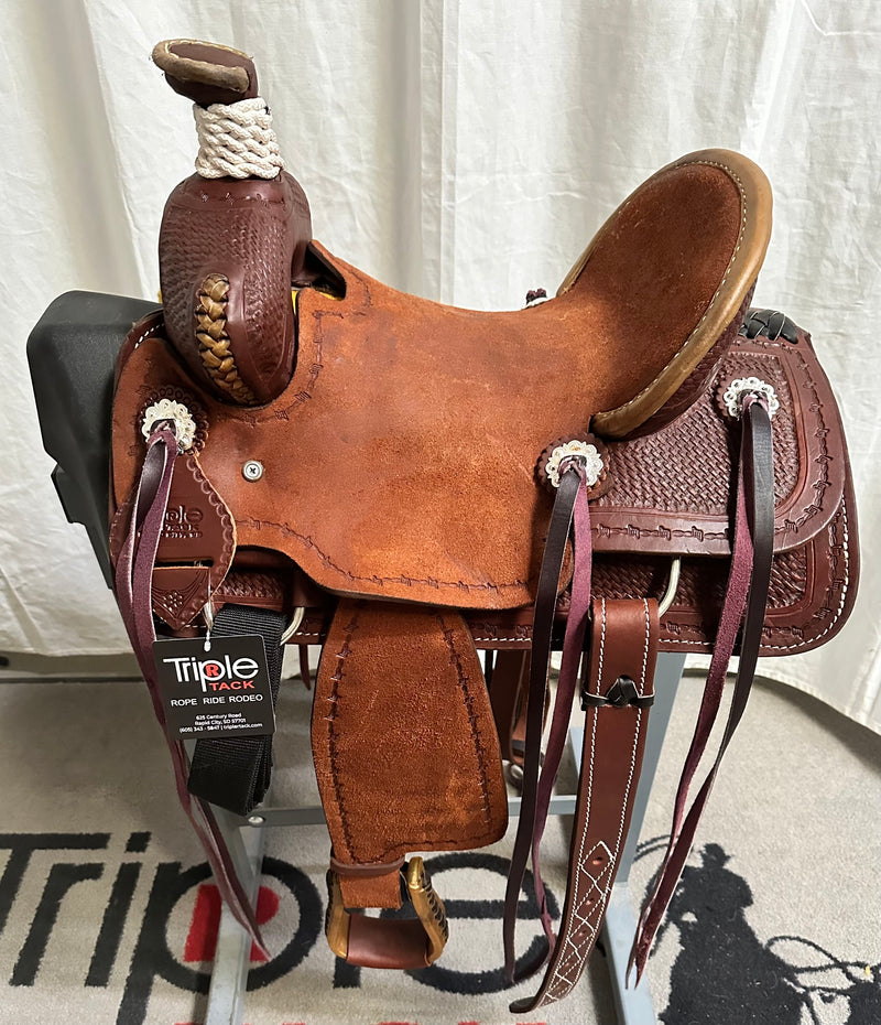 Load image into Gallery viewer, Triple R Kid Modified Association Rancher Saddle 12"
