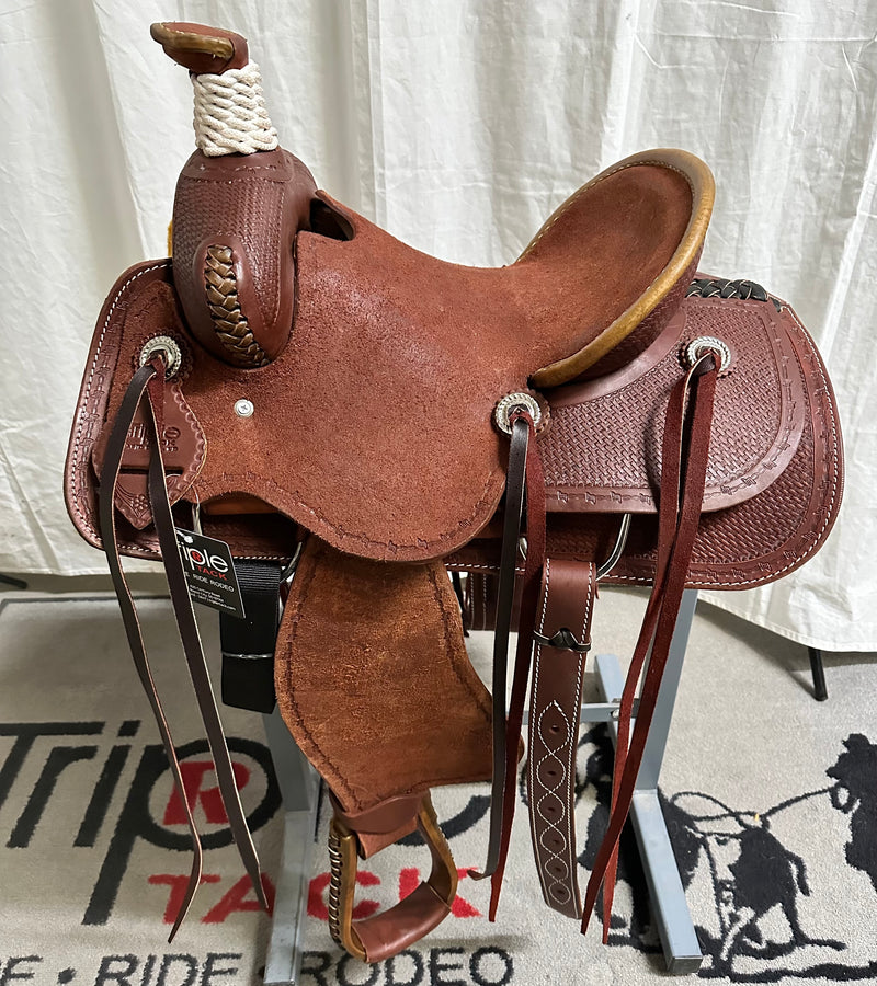 Load image into Gallery viewer, Triple R Kid Modified Association Rancher Saddle 13"
