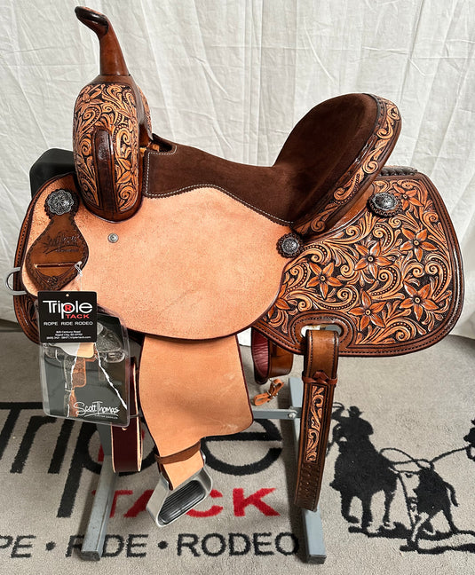 ST 1/2 Floral Star Barrel Saddle 14