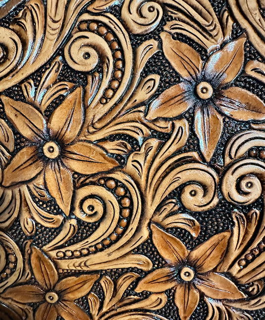 ST 1/2 Floral Star Barrel Saddle 14"