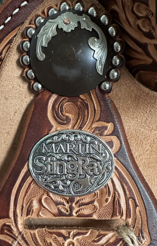 Martin Saddlery Stingray Natural Floral Barrel Saddle 13.5"