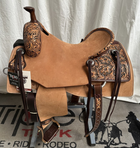 Martin Saddlery Performance Natural Floral Saddle 16.5