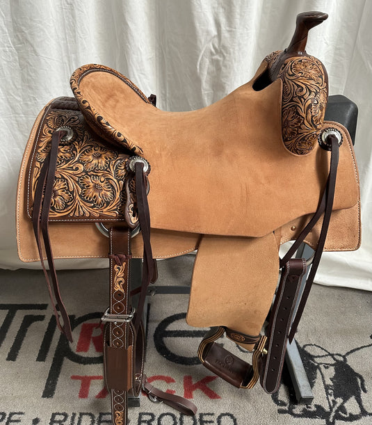 Martin Saddlery Performance Natural Floral Saddle 16.5