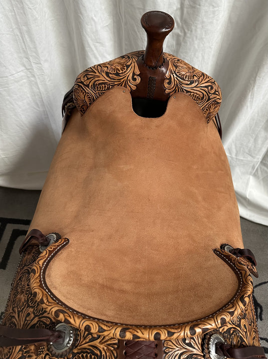 Martin Saddlery Performance Natural Floral Saddle 16.5"