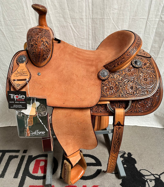 ST 1/2 Floral Team Roper Saddle 14.5