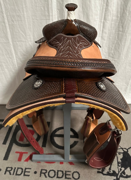 ST 1/4 Geometric Mini Basket Team Roper Saddle 15"