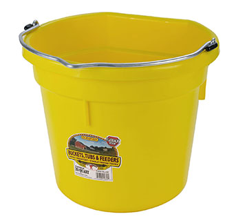 Plastic Flat-Back Bucket - 20 Quart