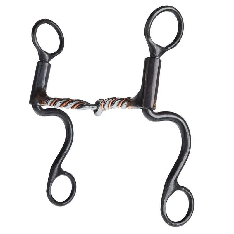 Load image into Gallery viewer, Dutton Short S Calvary Shank Twisted Copper Wire Bit
