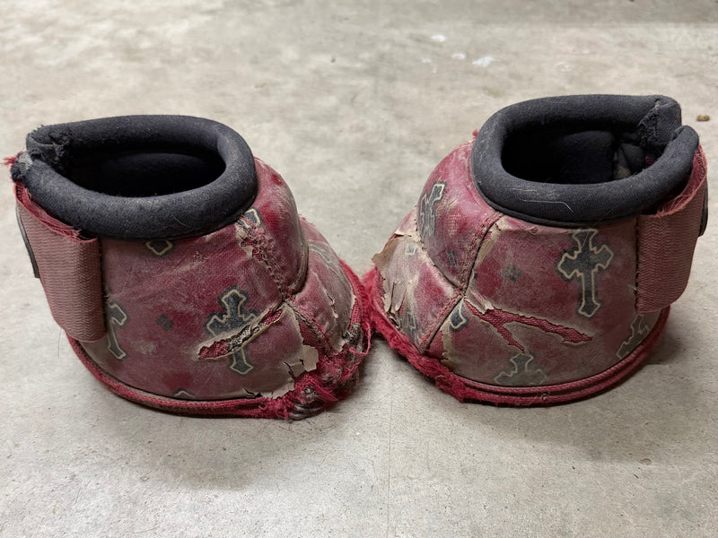 Load image into Gallery viewer, Used PC Ballistic Bell Boots - Red Crosses
