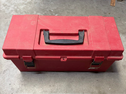 Used Red Toolbox, Stewart Clip Master Clippers, & Oster Clipper Heads