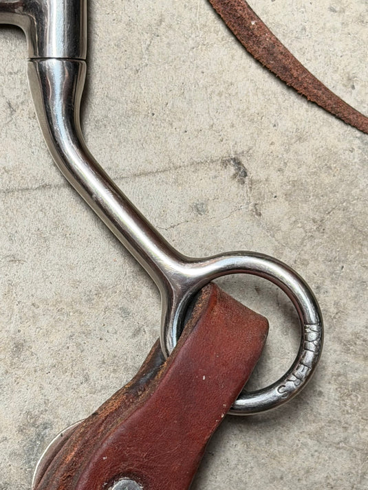 Used Bridle Set - Platte Valley Saddlery Floral Tooled Browband, TOKLAT Mylers Mullen Triple Barrel Bit, Buckaroo Reins