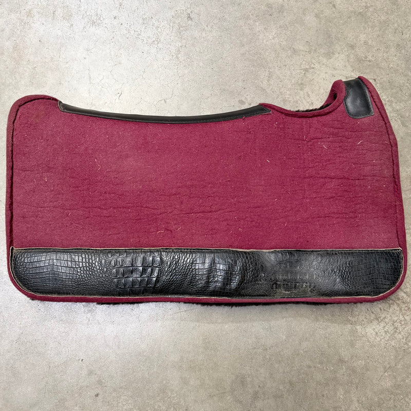 Load image into Gallery viewer, Used 3S Felt/Fleece Saddle Pad - Burgundy - 30x30 - 3/4"
