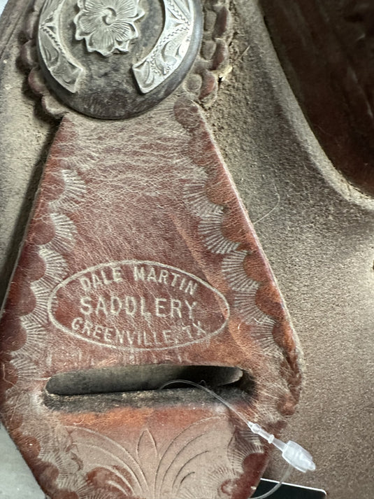 Used Dale Martin 7/8 Floral Team Roper Saddle 15"