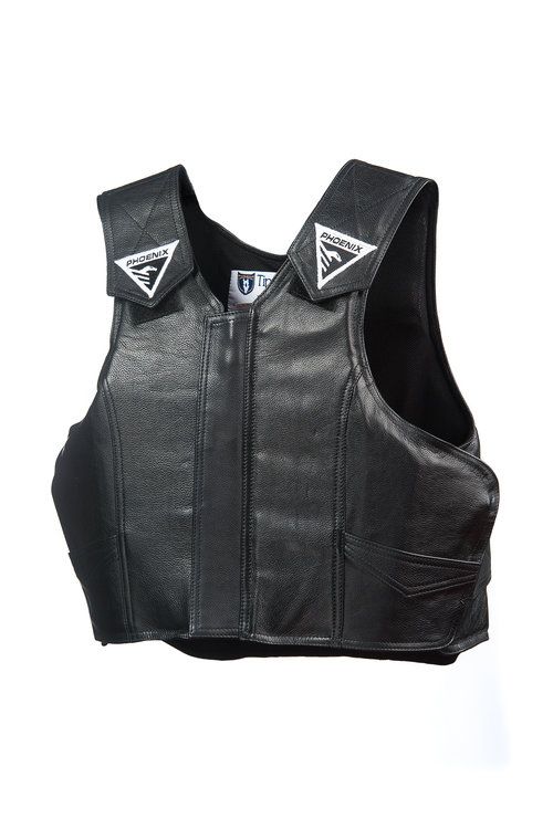 Load image into Gallery viewer, Phoenix Pro Max Jr Rodeo Vest Black Leather
