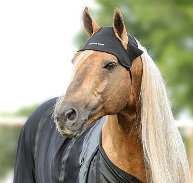 Load image into Gallery viewer, Back On Track Therapeutic Equine Head Cap - Black
