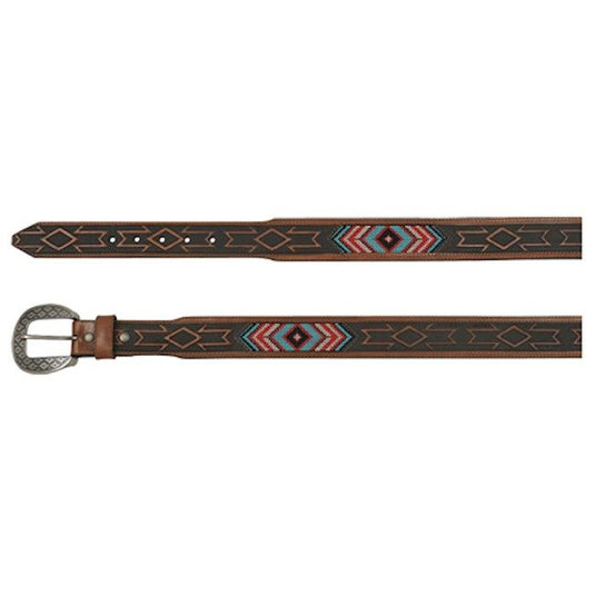 Red Dirt Embroidered Inlay Tapered Belt