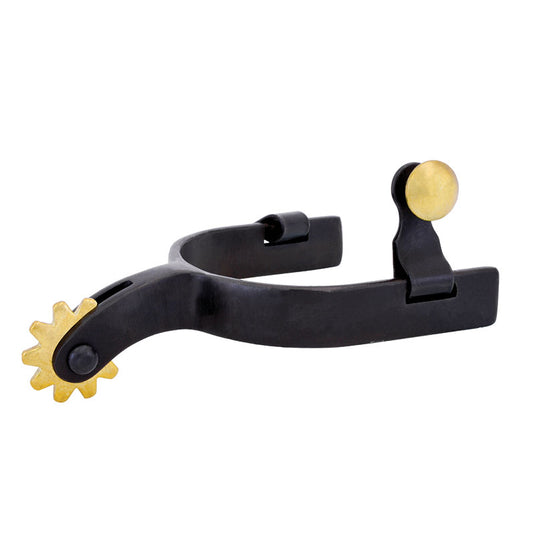 Partrade Cowboy Tack Black Satin Spurs - Youth