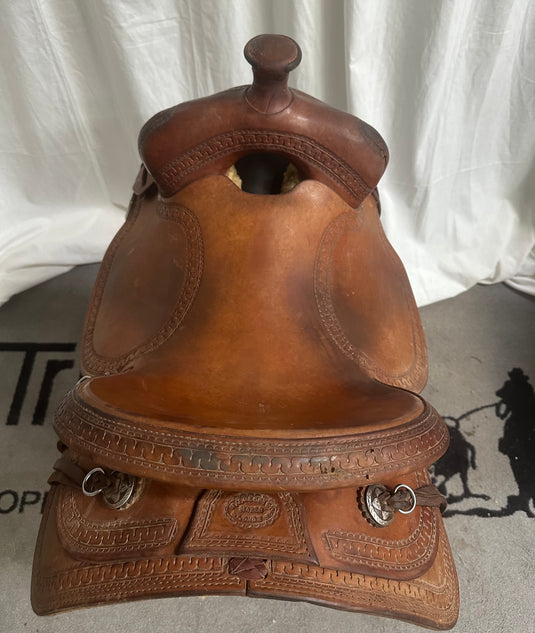 Used Randy Aldrich Western Saddle & Breast Collar - 15"