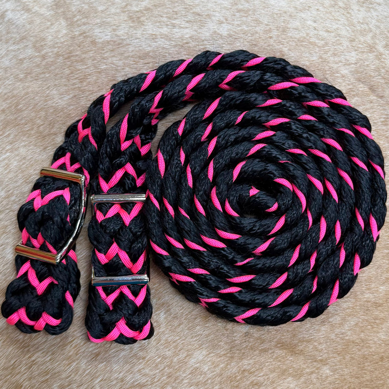 Load image into Gallery viewer, Gale Beebe 9 Plait Flat Braided Barrel Reins
