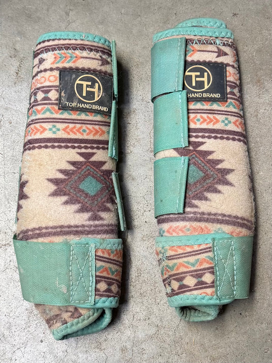Used Top Hand Brand Protective Boots - White Southwest - Front - Medium