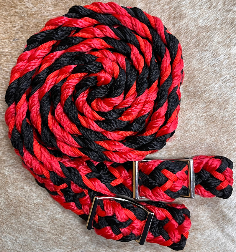 Load image into Gallery viewer, Gale Beebe 9 Plait Flat Braided Barrel Reins
