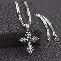 Twister Engraved Cross Necklace
