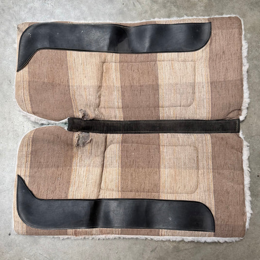 Used Fleece Bottom Saddle Pad - Tan/Cream