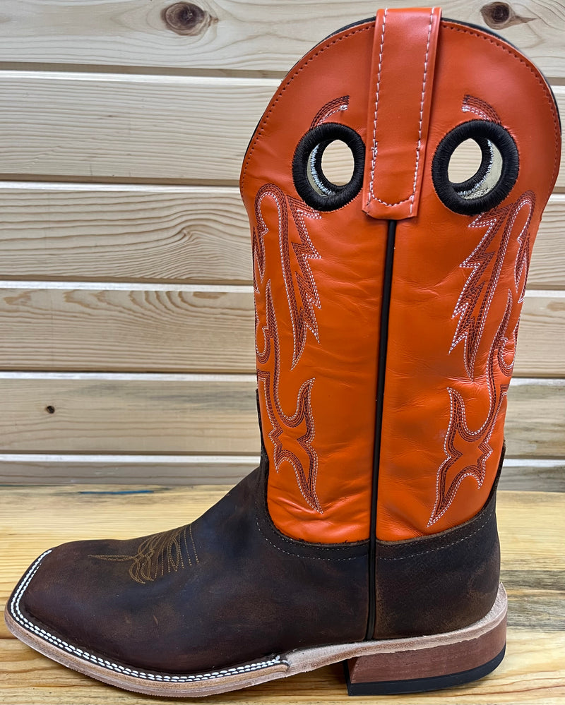 Load image into Gallery viewer, Anderson Bean 12" Elk Butt DB Toe Boot - Saddle/Tangerine
