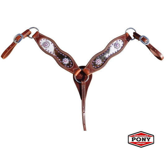 Performance Pony Cowhide & Conchos Breast Collar
