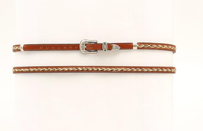 Load image into Gallery viewer, Double S Genuine Braided Horsehair &amp; Leather Hatband - 3/8"
