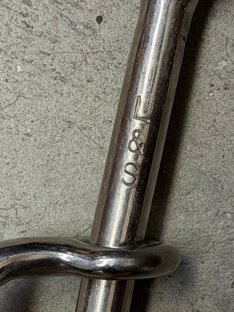 Load image into Gallery viewer, Used L&amp;S Three Piece Dogbone Roller Full Cheek Gag Bit
