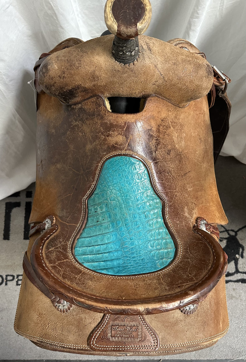 Load image into Gallery viewer, Used Trent Ward Team Roper Saddle 15”
