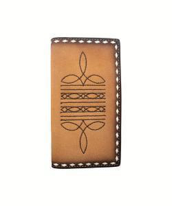3D Boot Stitched Buck Laced Rodeo Wallet - Brown