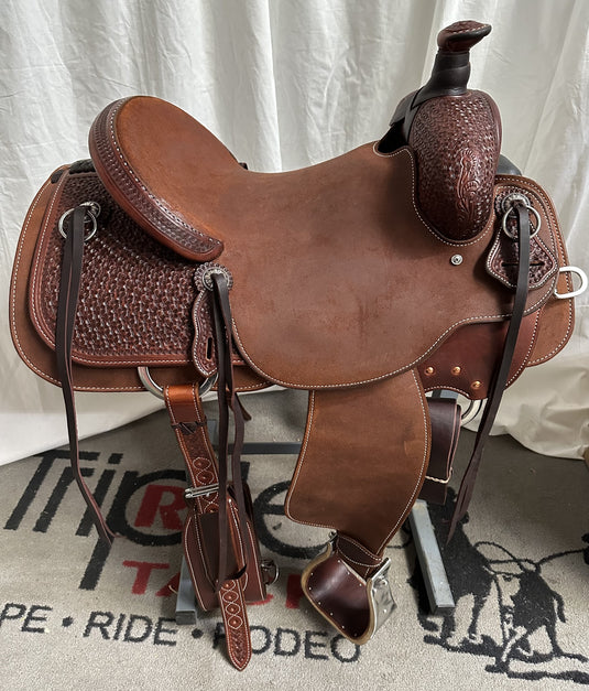 Martin Saddlery Chestnut Cowboy Rancher Saddle 15.5