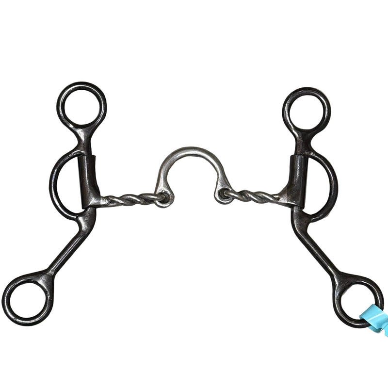 Load image into Gallery viewer, Dutton Short Loomis Shank Twisted Wire Medium Port Pretzel Style Bit
