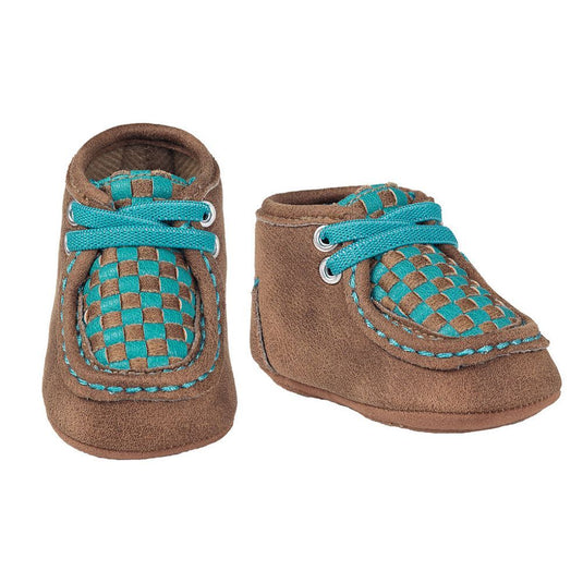 Cassidy Baby Bucker Shoe - Brown/Turquoise