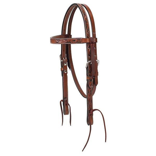 Turquoise Cross Floral Carved 5/8" Pony Browband Headstall