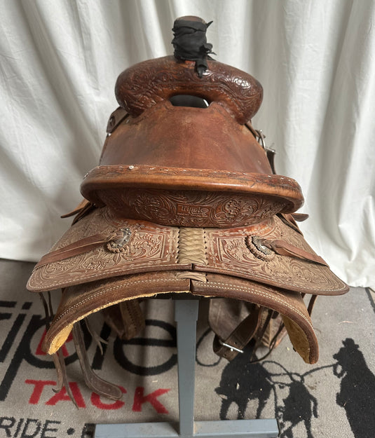 Used Triple R Roughout Rancher Saddle - 16"