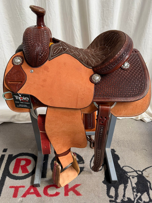 Triple R Geometric/Spider Team Roper Saddle 13"