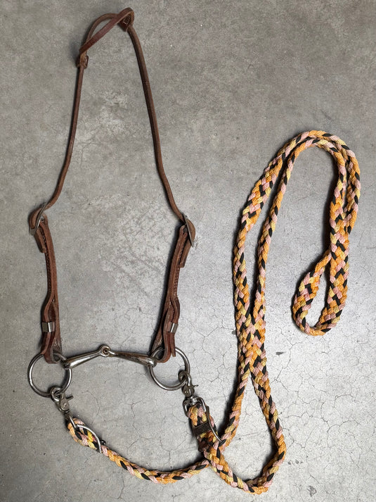 Used Quick Change Headstall, O-Ring Smooth Snaffle, Barrel Reins