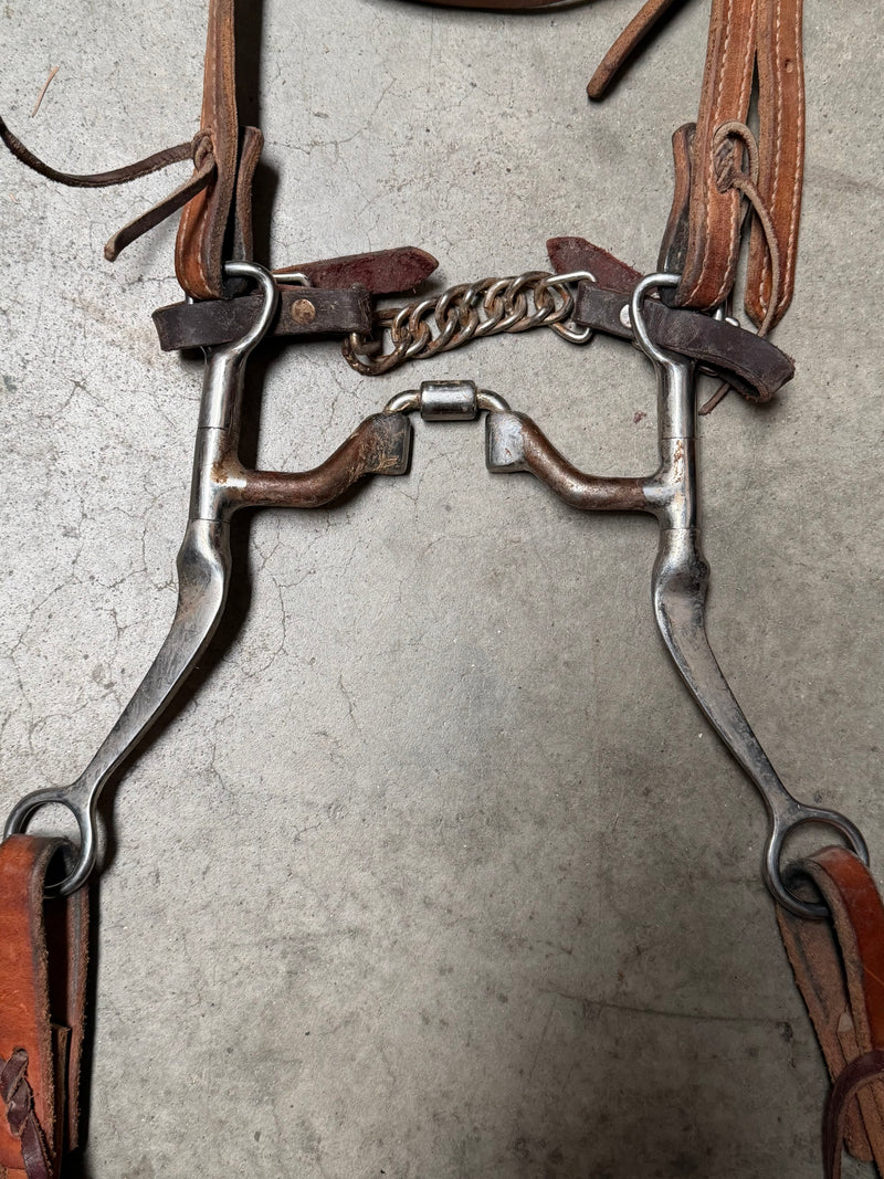 Load image into Gallery viewer, Used Bridle Set - One Ear with Throatlatch, TOKLAT Mylers Correctional Wide Port Bit, Split Reins
