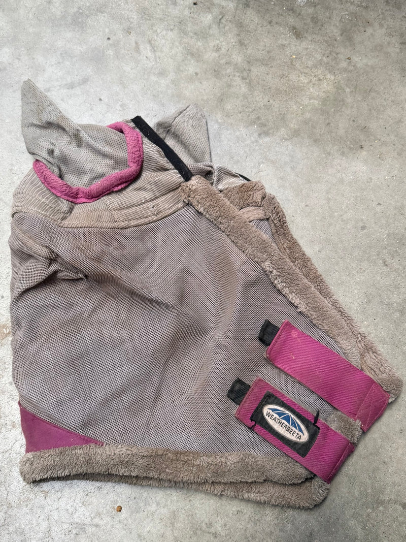 Load image into Gallery viewer, Used Weatherbeeta Fly Mask w/ Ears - Gray/Purple
